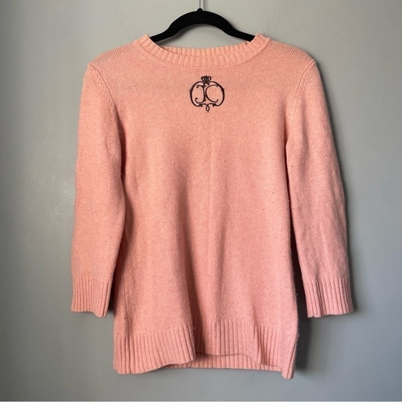 𝅺juicy COUTURE CASHMERE WOOL BLEED CREW NECK SWEATER SIZE medium - Picture 2 of 5